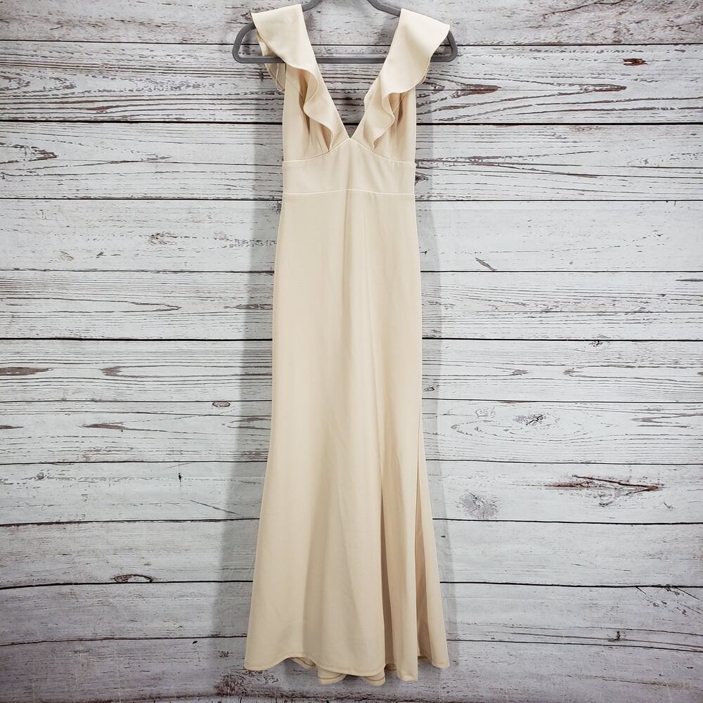 Lulus  Perfect Opportunity Women's Peachy Ruffles Maxi Dress Size XS